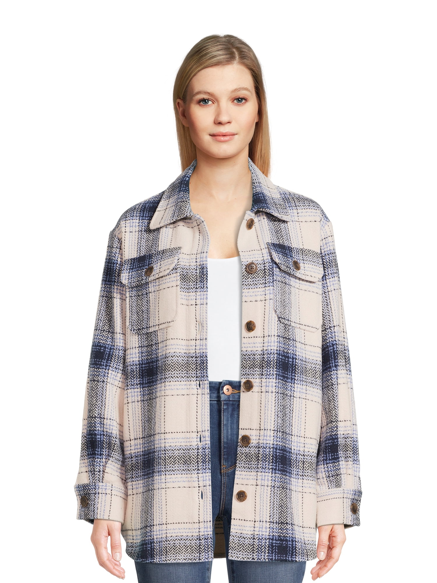 Time and Tru Women's Plaid Shacket