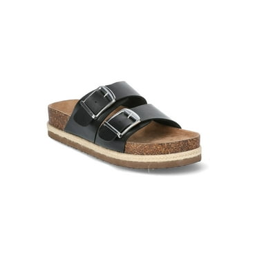 Time and Tru Women's Platform Footbed Slide Sandals