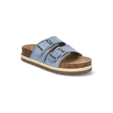 Time and Tru Women's Platform Footbed Slide Sandals