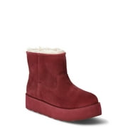 TIME AND TRU Women's Genuine Suede Platform Cozy Boots, Sizes 6-11