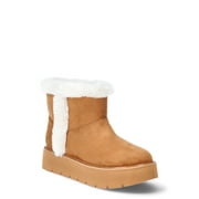 TIME AND TRU Women's Platform Mini Cozy Boots, Sizes 6-11