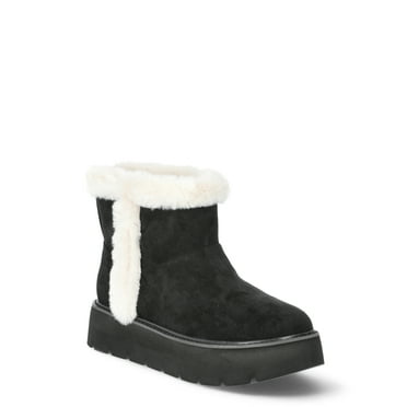 Time and Tru Women's Platform Mini Cozy Boots, Sizes 6-11