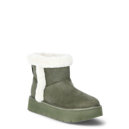 Time and Tru Women's Platform Mini Cozy Boots