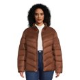 thumbnail image 1 of Time and Tru Women's Plus Chevron Midweight Puffer Jacket, Sizes XS-3X, 1 of 8