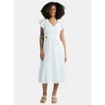 thumbnail image 1 of Time and Tru Women’s Plus Cut Out Tiered Midi Dress, Sizes 1X-4X, 1 of 5
