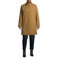 thumbnail image 1 of Time and Tru Women's Plus Size Faux Wool Funnel Neck Coat, 1 of 6