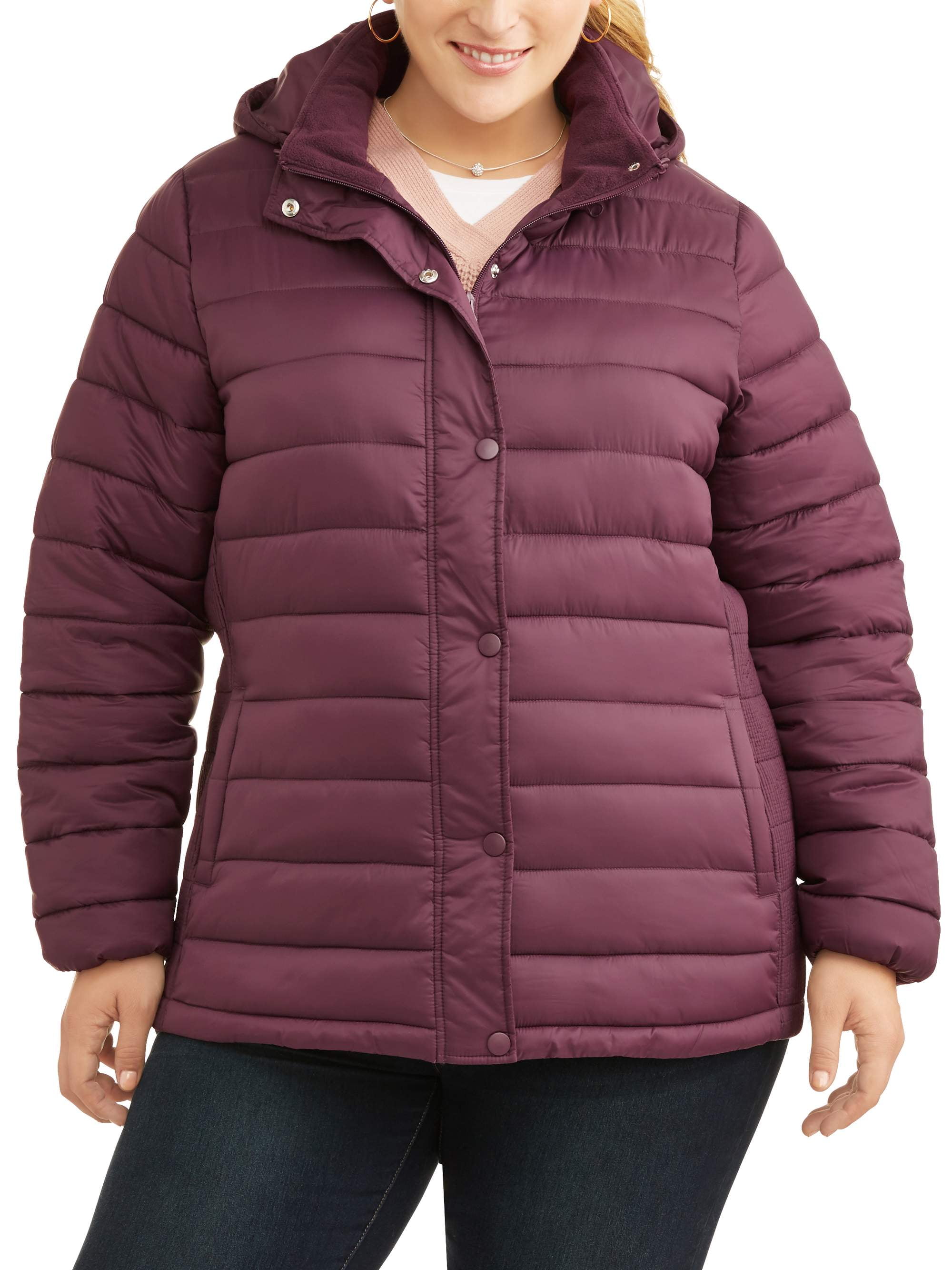 Time and Tru Women's PlusSize Hooded Puffer Jacket