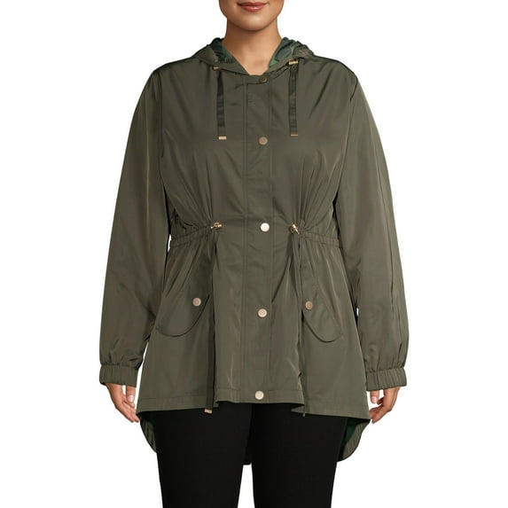 Time and Tru Women's Plus Size Lightweight Anorak Jacket