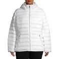 Time and Tru Women's Plus Size Packable Puffer Jacket with Hood