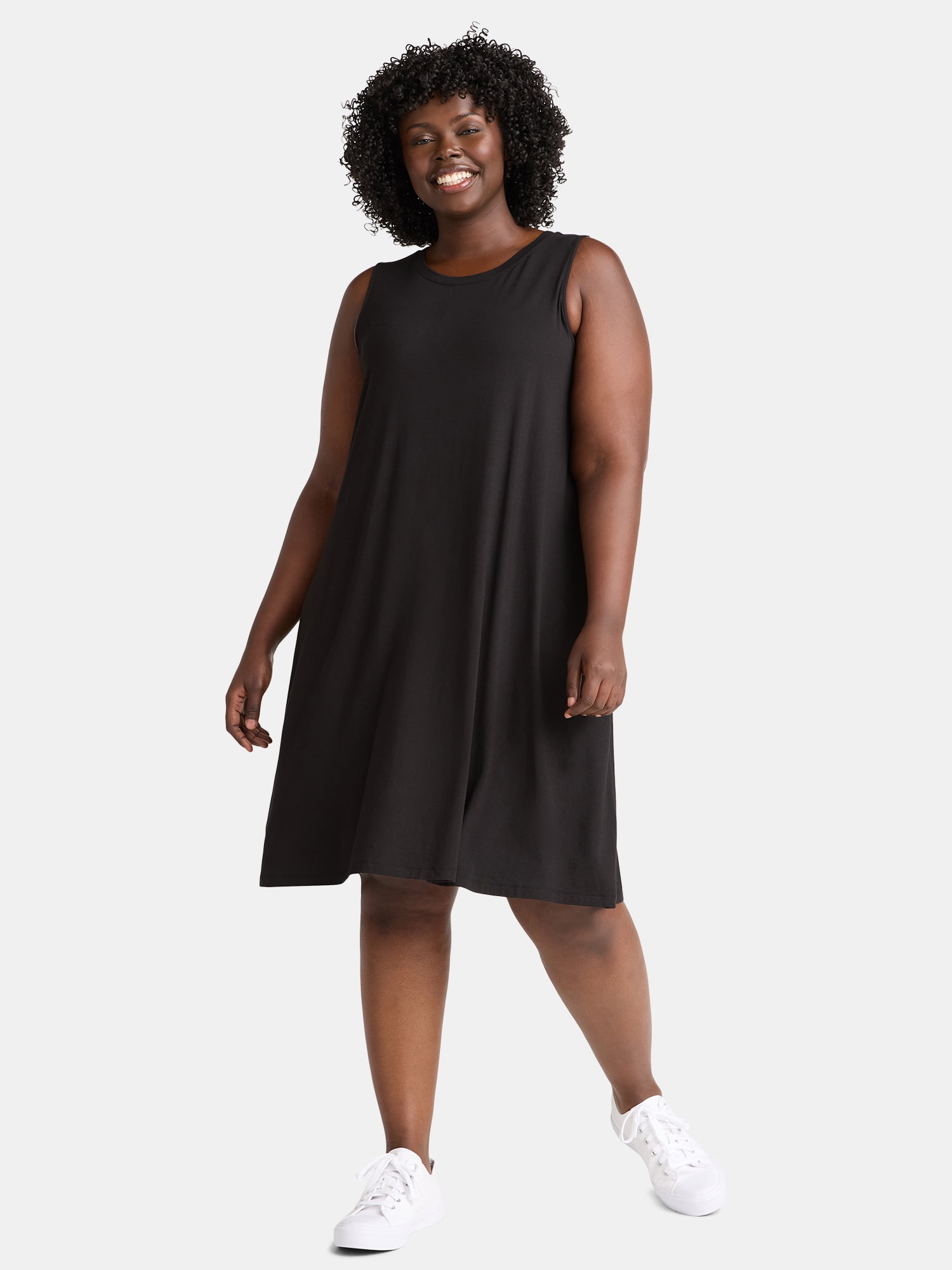 Time and Tru Women's Plus Sleeveless Knit Swing Dress, Sizes 1X-4X -  Walmart Business Supplies