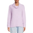 thumbnail image 1 of Time and Tru Women's Plush Cowl Neck Pullover Sweater, 1 of 5