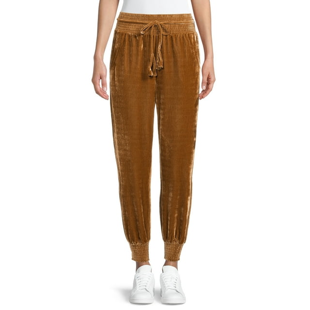 Time and Tru Women's Plush Velour Joggers
