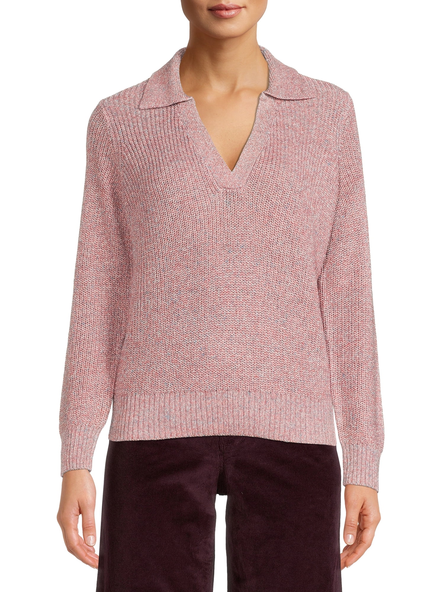 Time and Tru Women's Polo Sweater