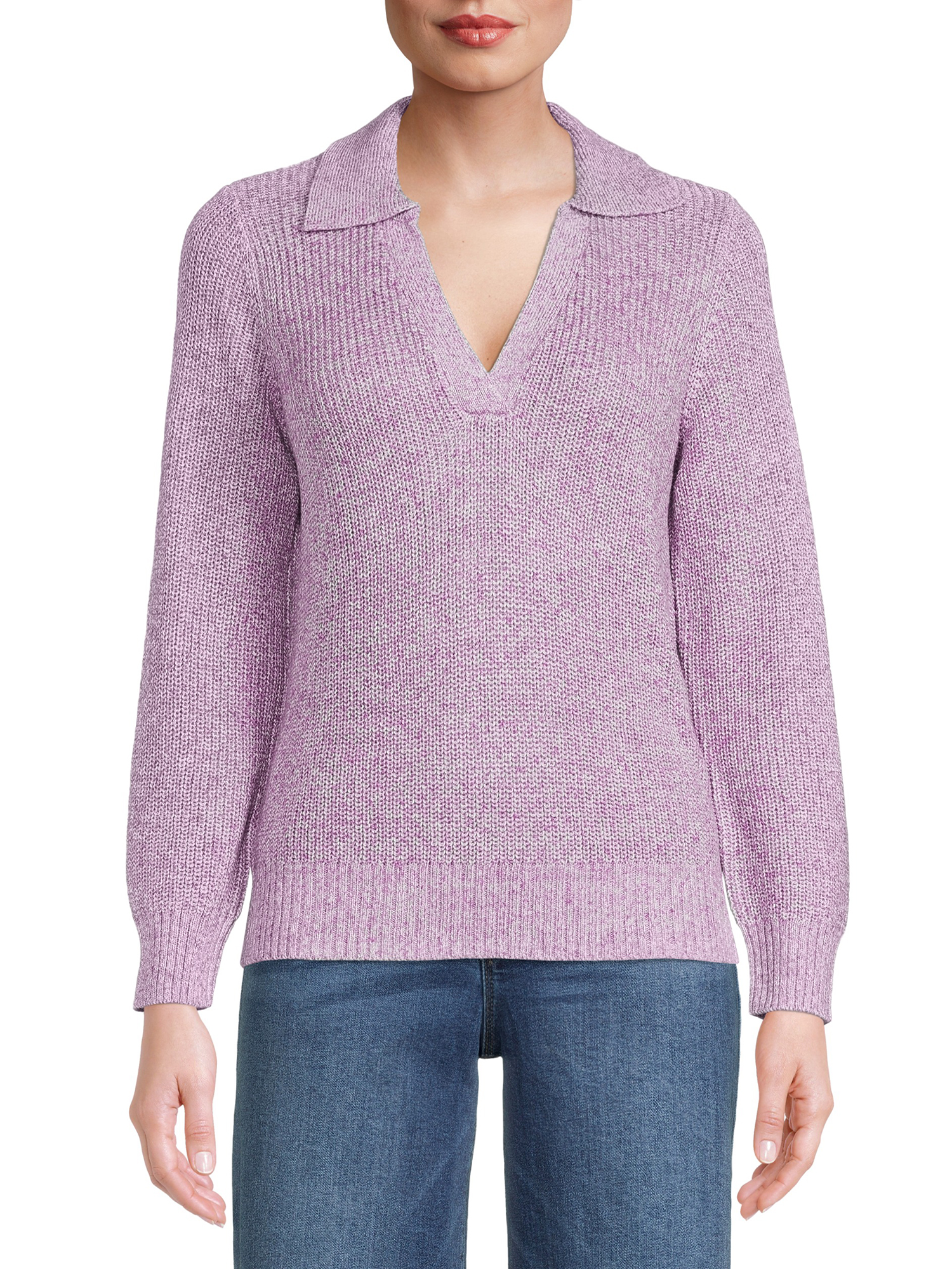 Time and Tru Women's Polo Sweater - image 1 of 5