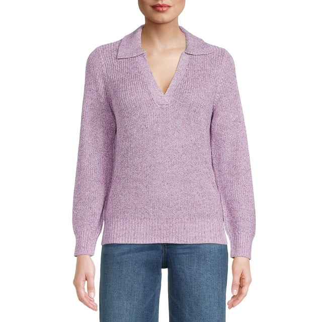 Time and Tru Women's Polo Sweater