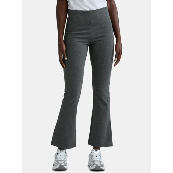 Time and Tru Women's Ponte Knit Pull On Bootcut Pants, Regular & Short Inseams, Size XS-XXXL