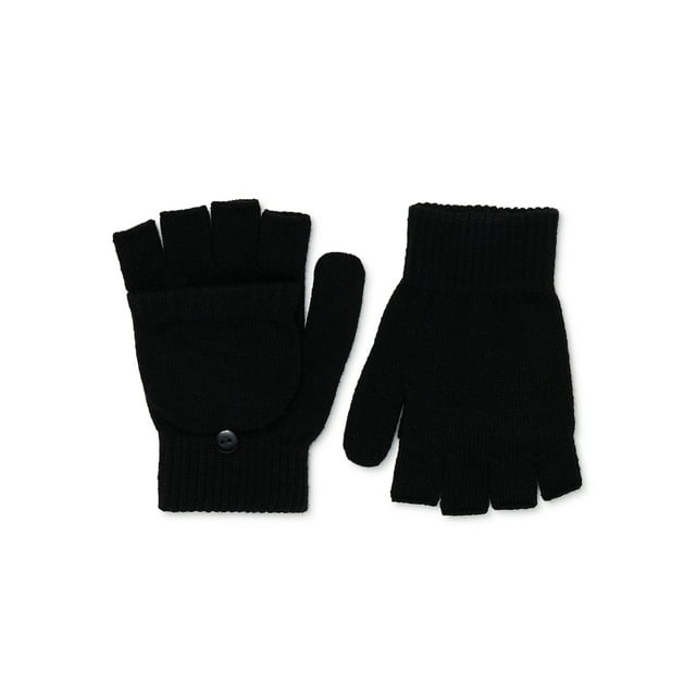 Time and Tru Women's Pop Top Gloves Black Soot - Walmart.com