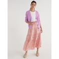thumbnail image 1 of Time and Tru Women's Printed Tiered Midi Skirt, Sizes XS-XXXL, 1 of 6