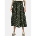 thumbnail image 1 of Time and Tru Women's Print Tiered Pull On Midi Skirt, Sizes XS-XXXL, 1 of 5