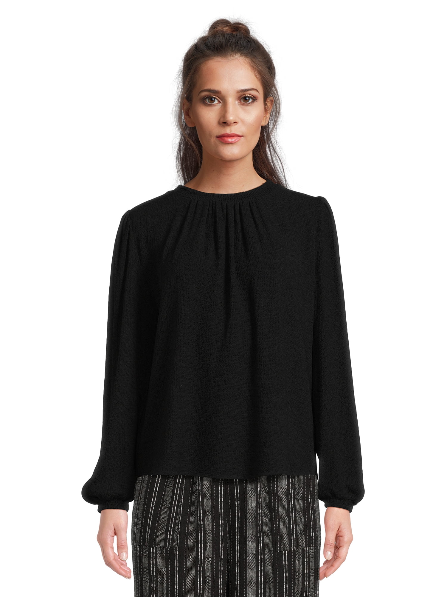 3050136 Orange Draped Blouse