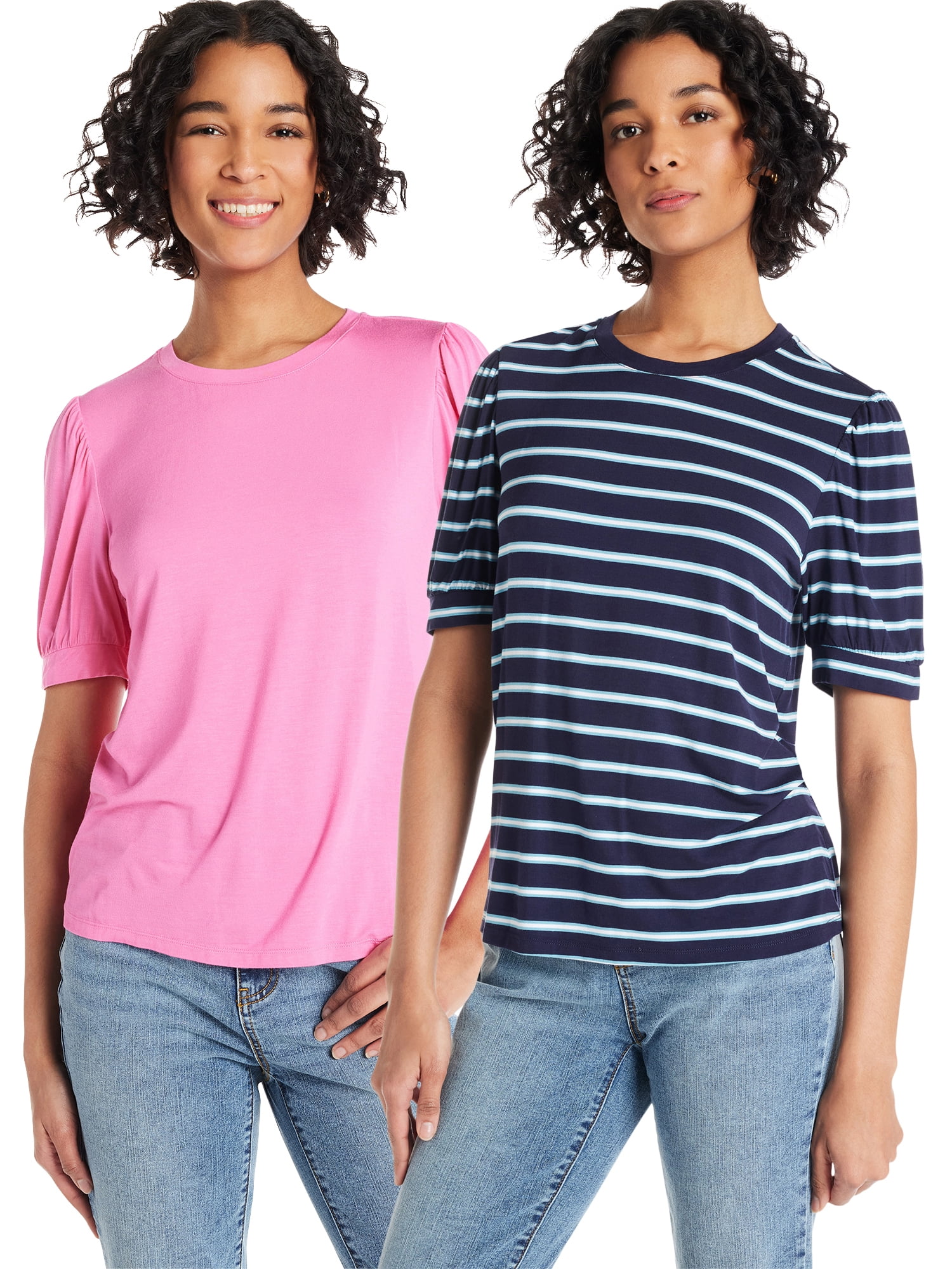 time-and-tru-women-s-puff-sleeve-jersey-knit-top-2-pack-sizes-xs-xxxl