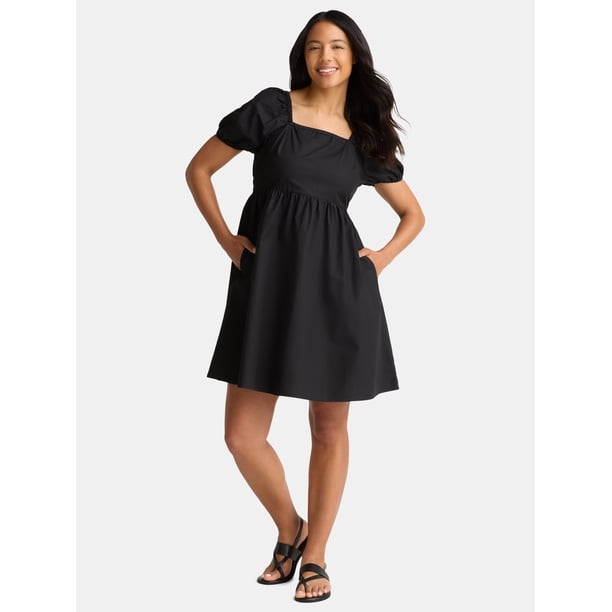 puff sleeve mini dress black Glassworks London Black Puff Sleeve Open Back Mini Dress main image 0