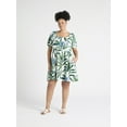 thumbnail image 1 of Time and Tru Women's Puff Sleeve Mini Dress, Sizes XS-XXXL, 1 of 5