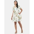 thumbnail image 1 of Time and Tru Women's Puff Sleeve Mini Dress, Sizes XS-XXXL, 1 of 4