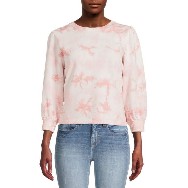 Pink puff sleeve sweatshirt hotsell