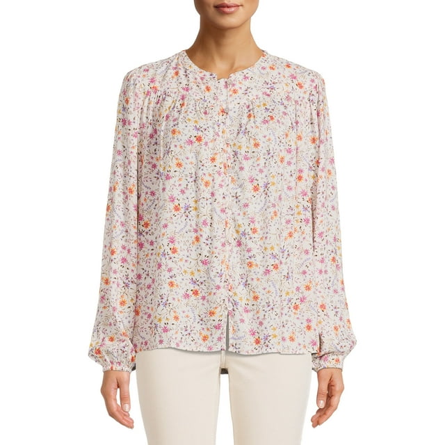 Time and Tru Women's Puff Sleeve Top, Sizes XS-XXXL