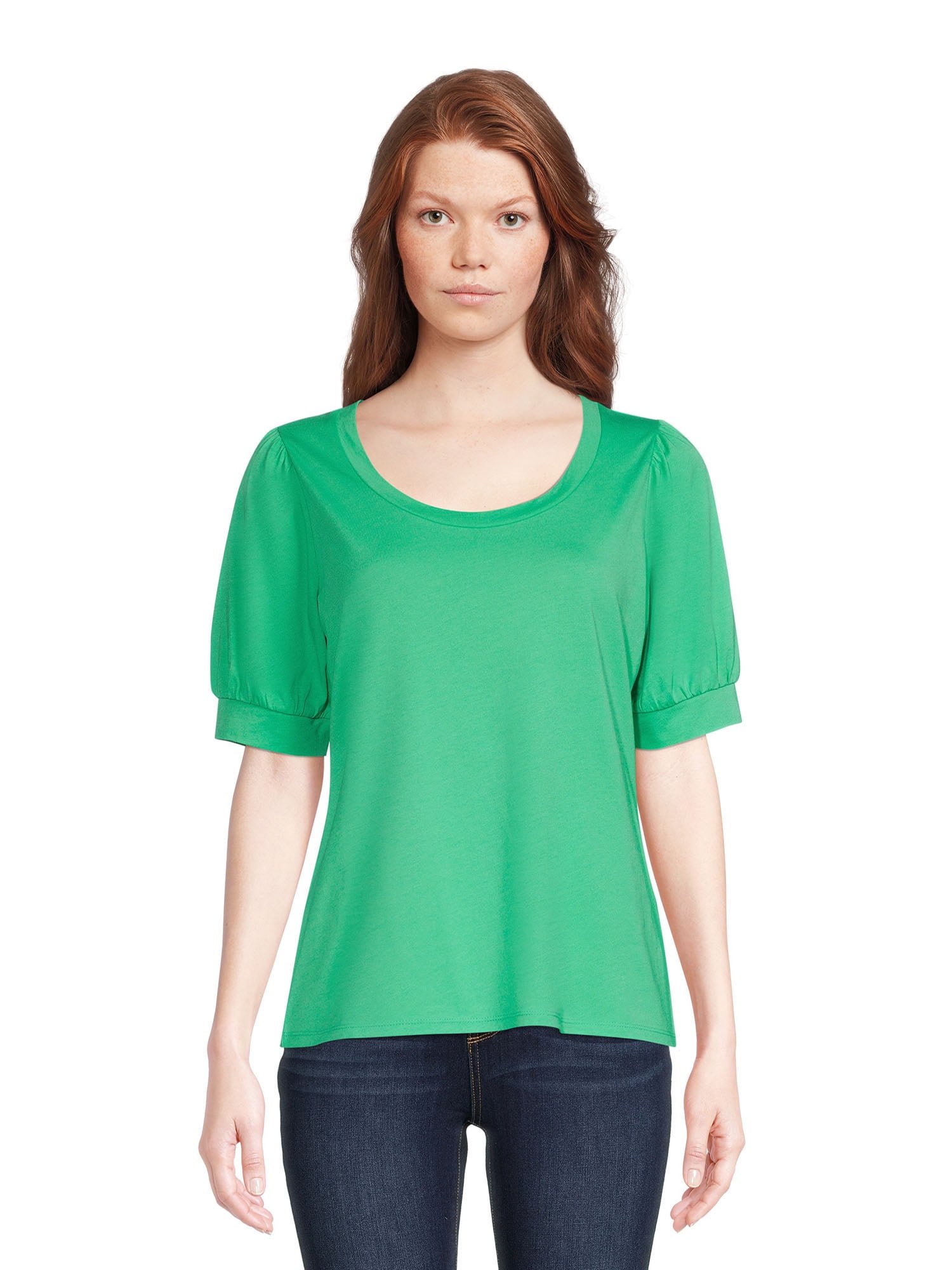 Time and Tru Women's Puff Sleeve Top