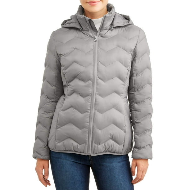 Time and Tru Women's Puffer Coat with Hood