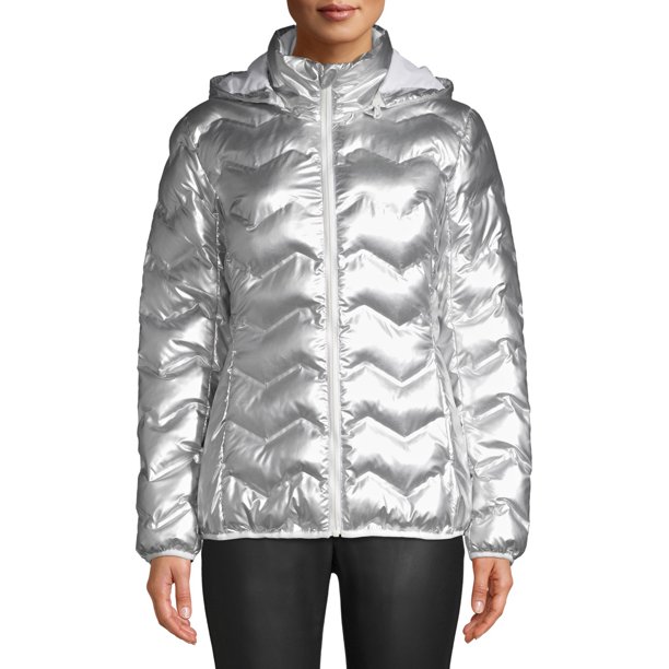 Time and Tru Women's Puffer Coat with Hood