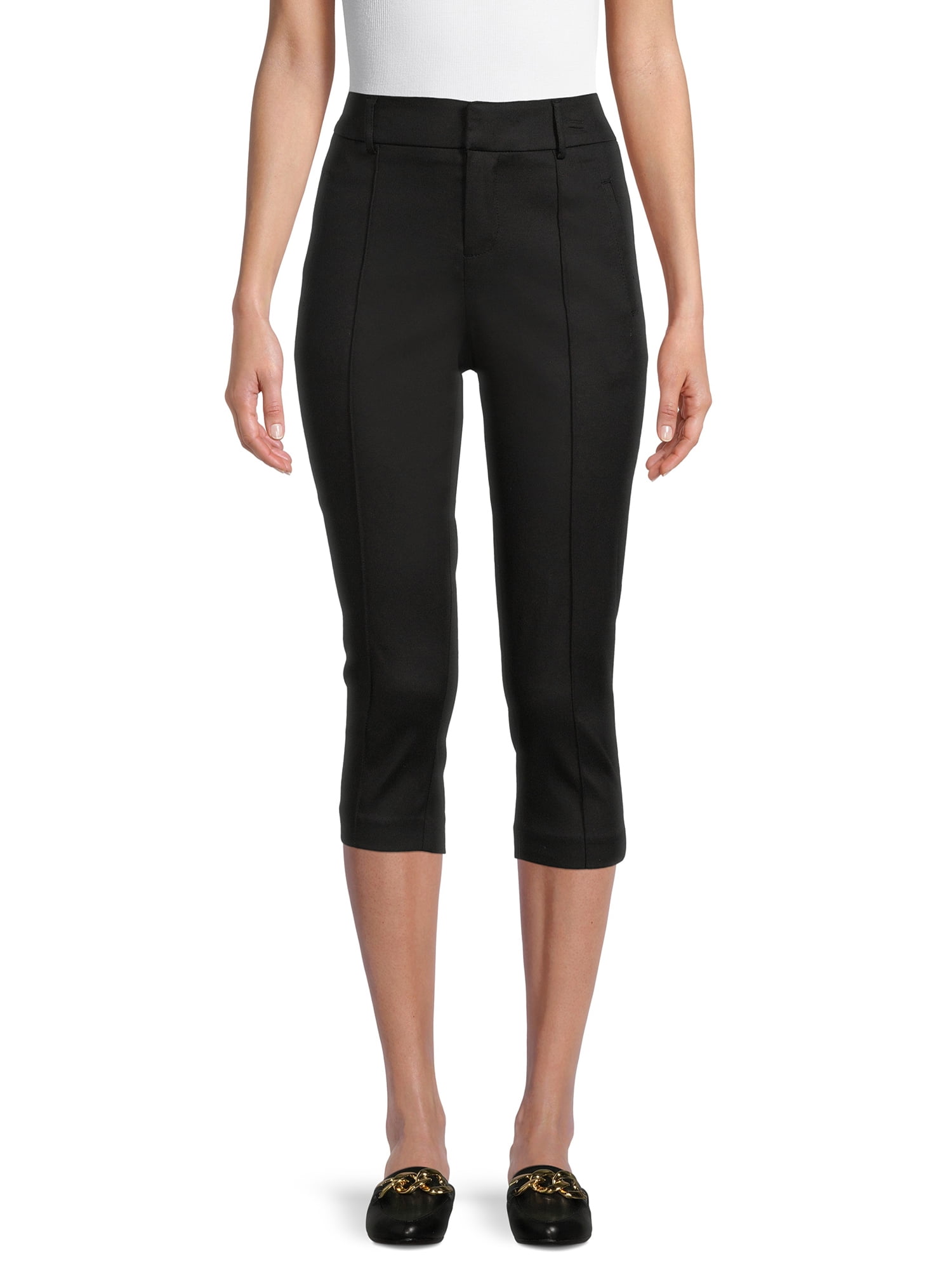 Time and Tru Women's Millennium Capri Pants Black Size L A4 for sale online