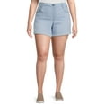 thumbnail image 1 of Time and Tru Women's Pull-On Denim Shorts, 5" Inseam, Sizes XS-XXL, 1 of 5