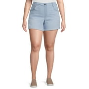 Time and Tru Women's Pull-On Denim Shorts, 5" Inseam, Sizes XS-XXL