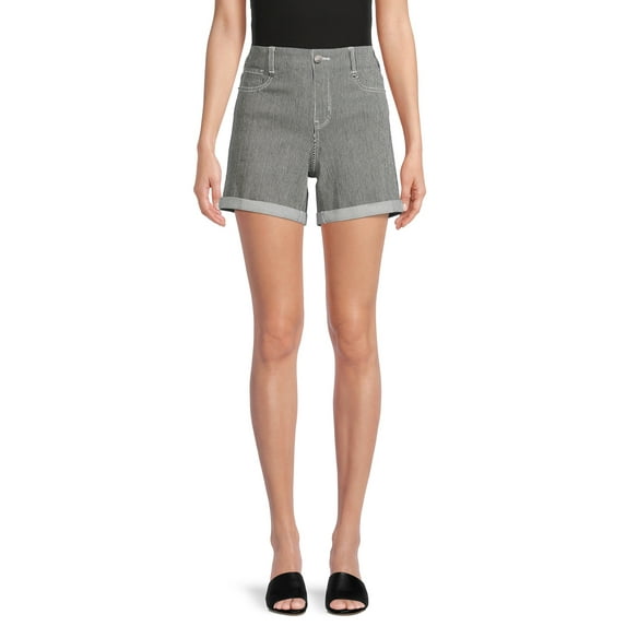 Time and Tru Women's Pull-On Denim Shorts, 5" Inseam, Sizes XS-XXL