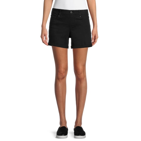 Time and Tru Women's Pull-On Denim Shorts, 5" Inseam, Sizes XS-XXL