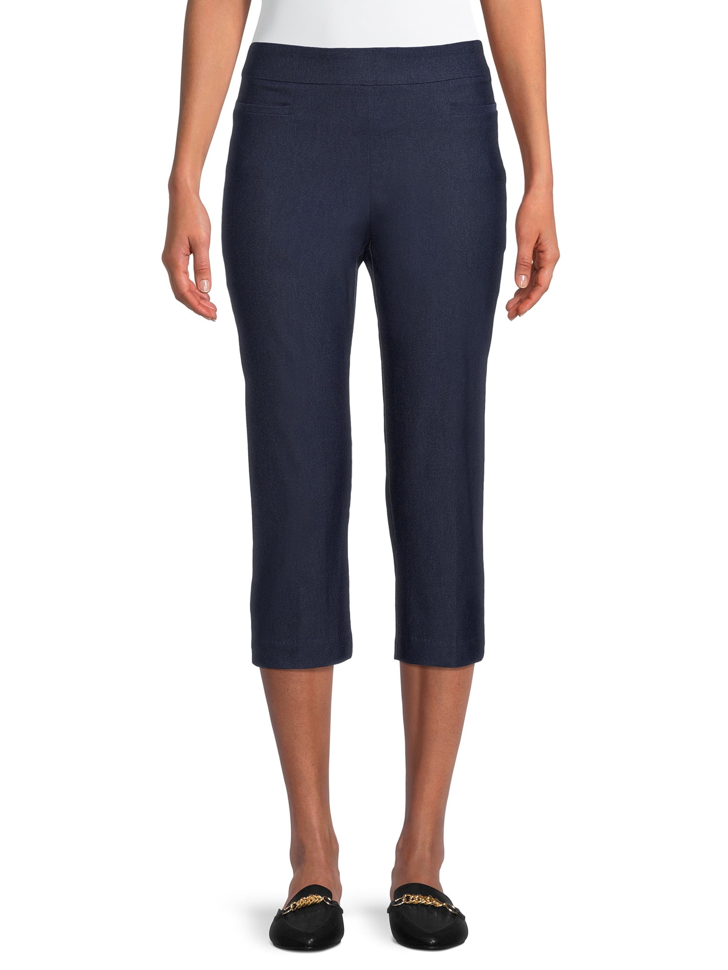 Time and Tru Women's Pull On Mid Rise Capris 21 Inseam 