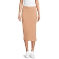 thumbnail image 1 of Time and Tru Women's Pull-On Ribbed Midi Skirt, 1 of 5