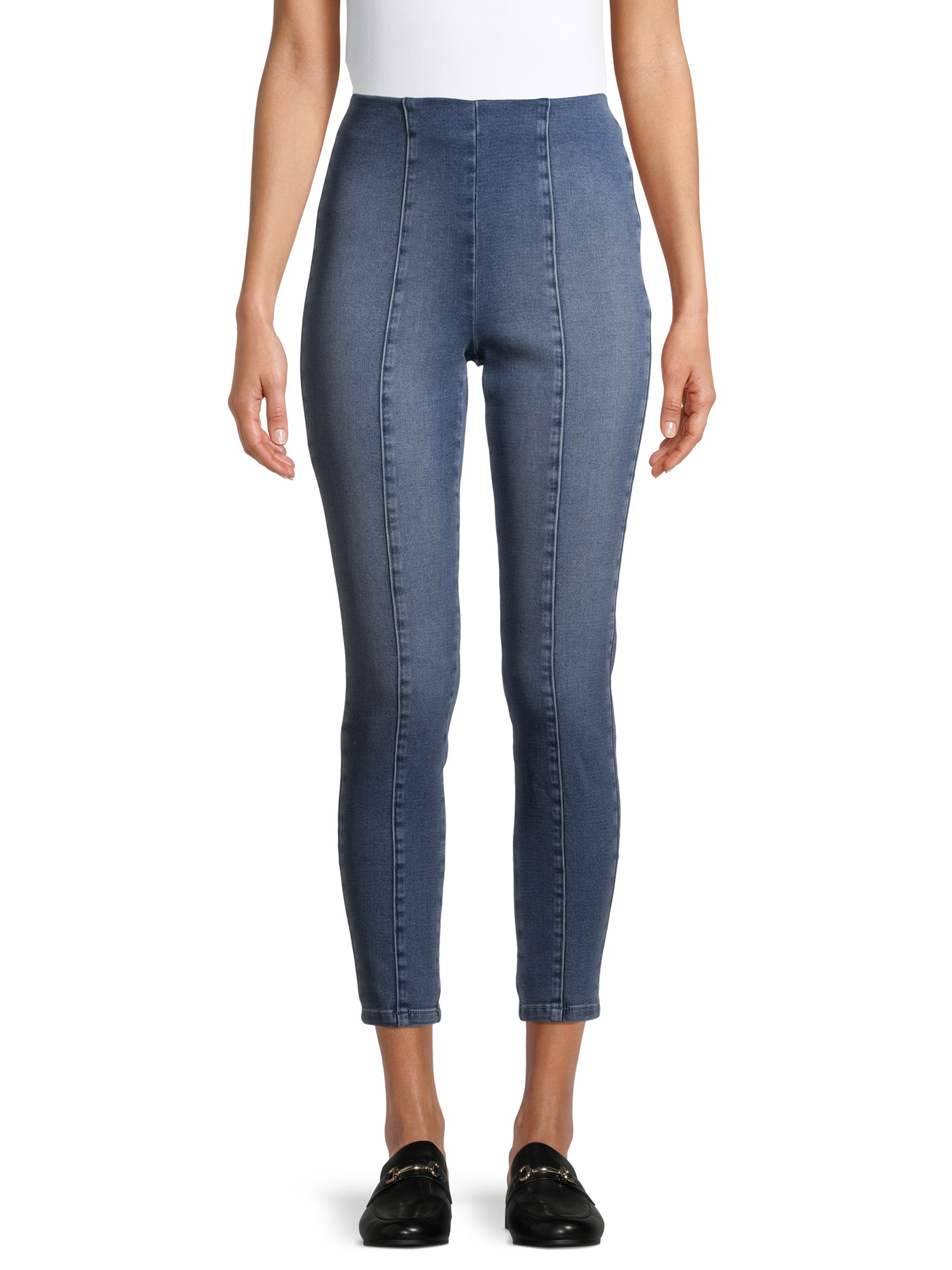 Time and Tru Women's Pull On Seamed Front Skinny Jeans - image 1 of 6