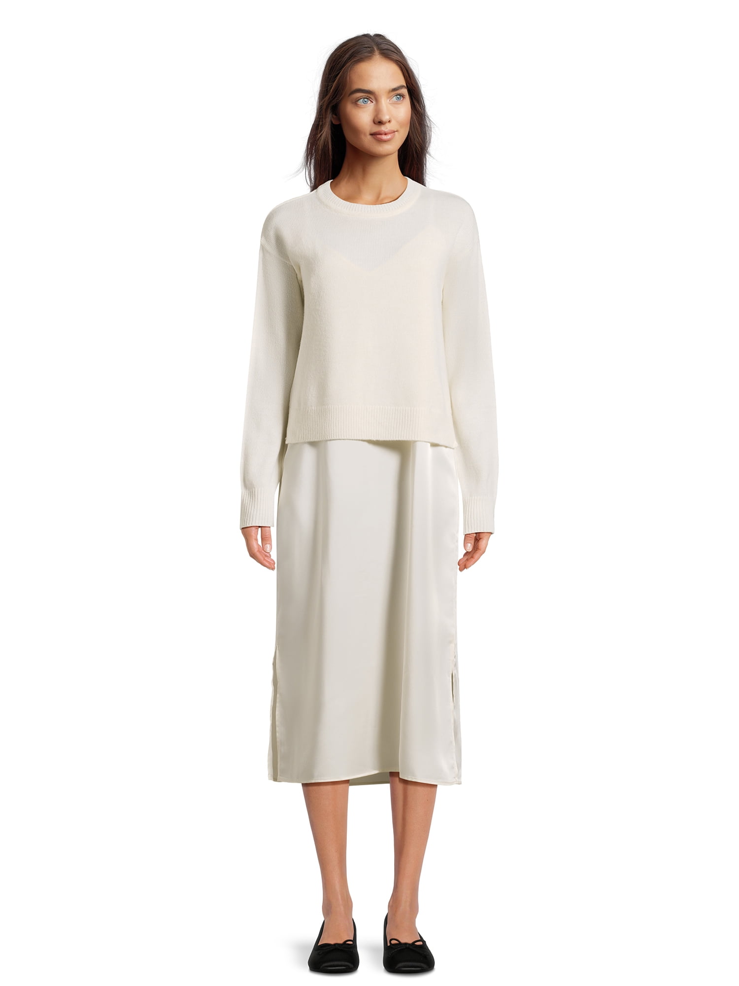 Time and Tru Women's Pullover Sweater Dress Set