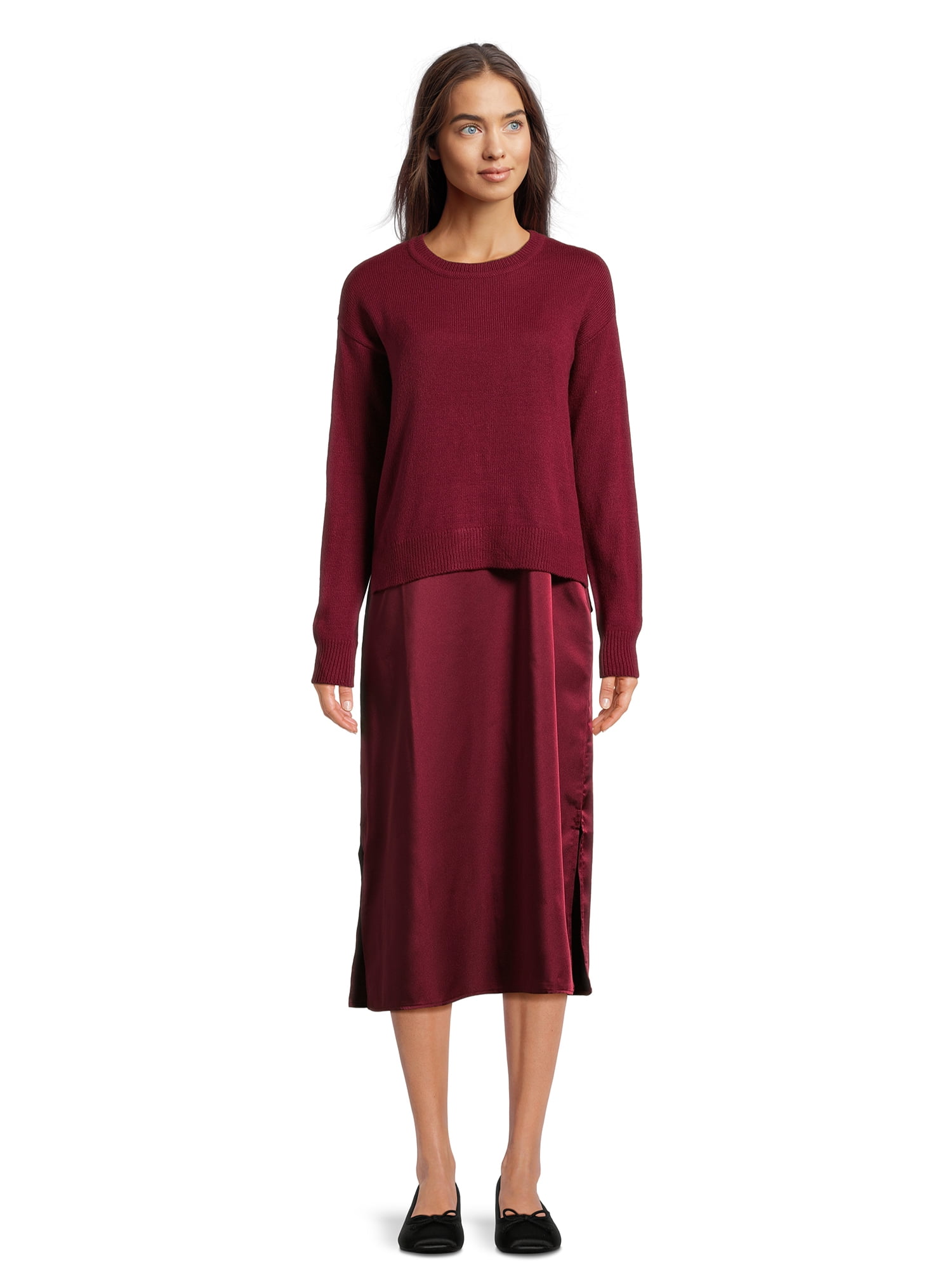 Time and Tru Women's Pullover Sweater Dress Set