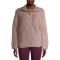 Time and Tru Women's Quarter Zip Sherpa Pullover