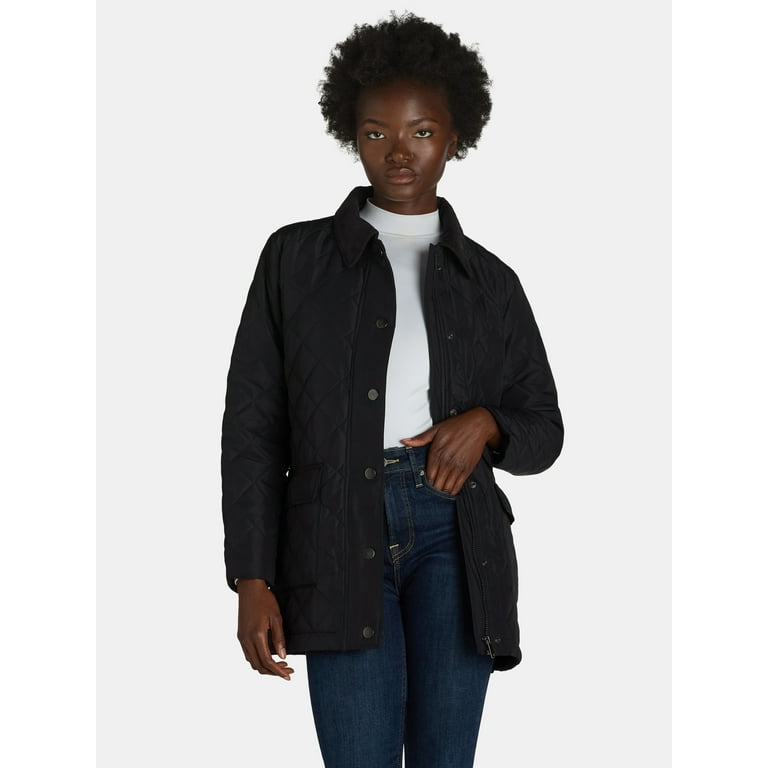 Time and Tru Women's and Women's Plus Quilted Barn Coat Time and Tru Women's and Women's Plus Quilted Barn Coat