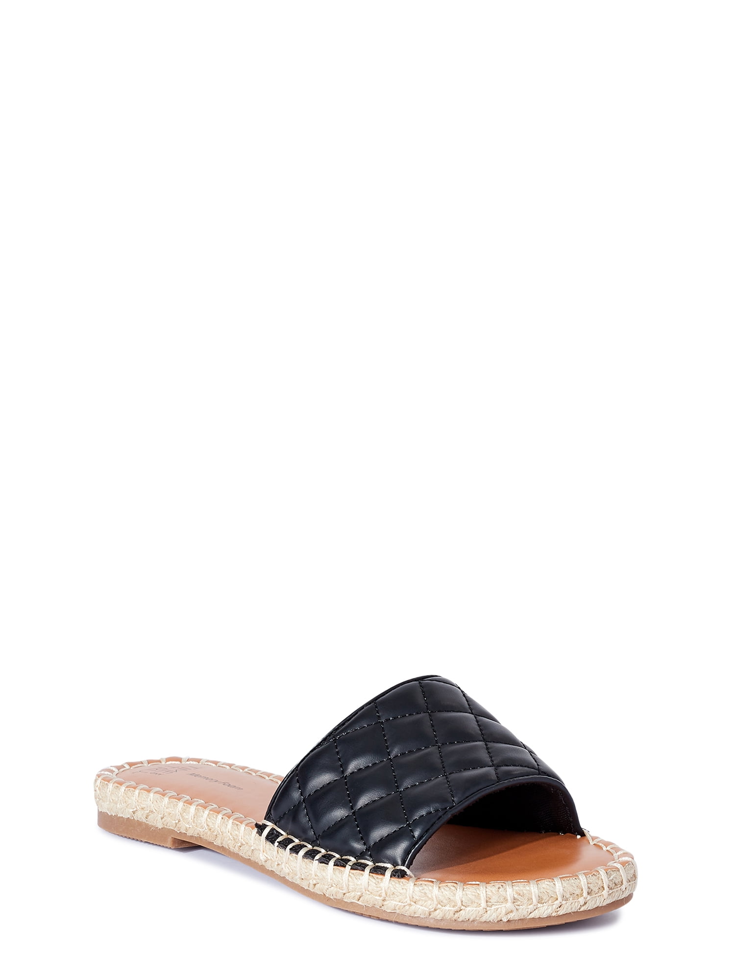 Time and Tru Women’s Quilted Espadrille Slides