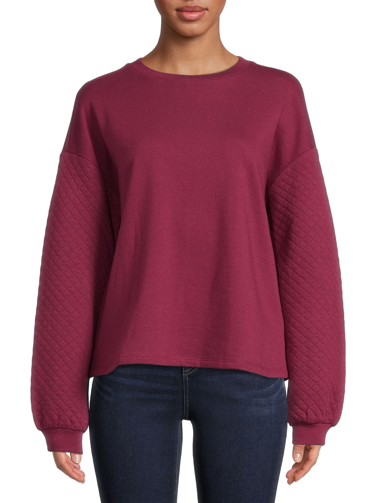 Time and Tru Women's Quilted Pullover