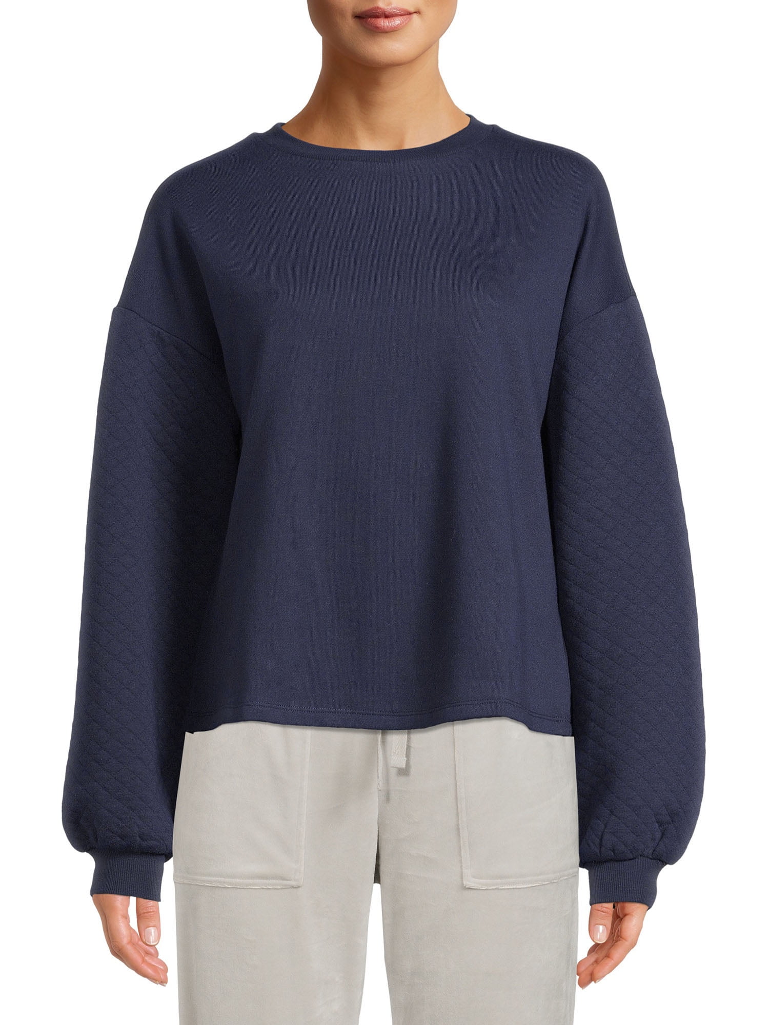 Time and Tru Women's Quilted Pullover