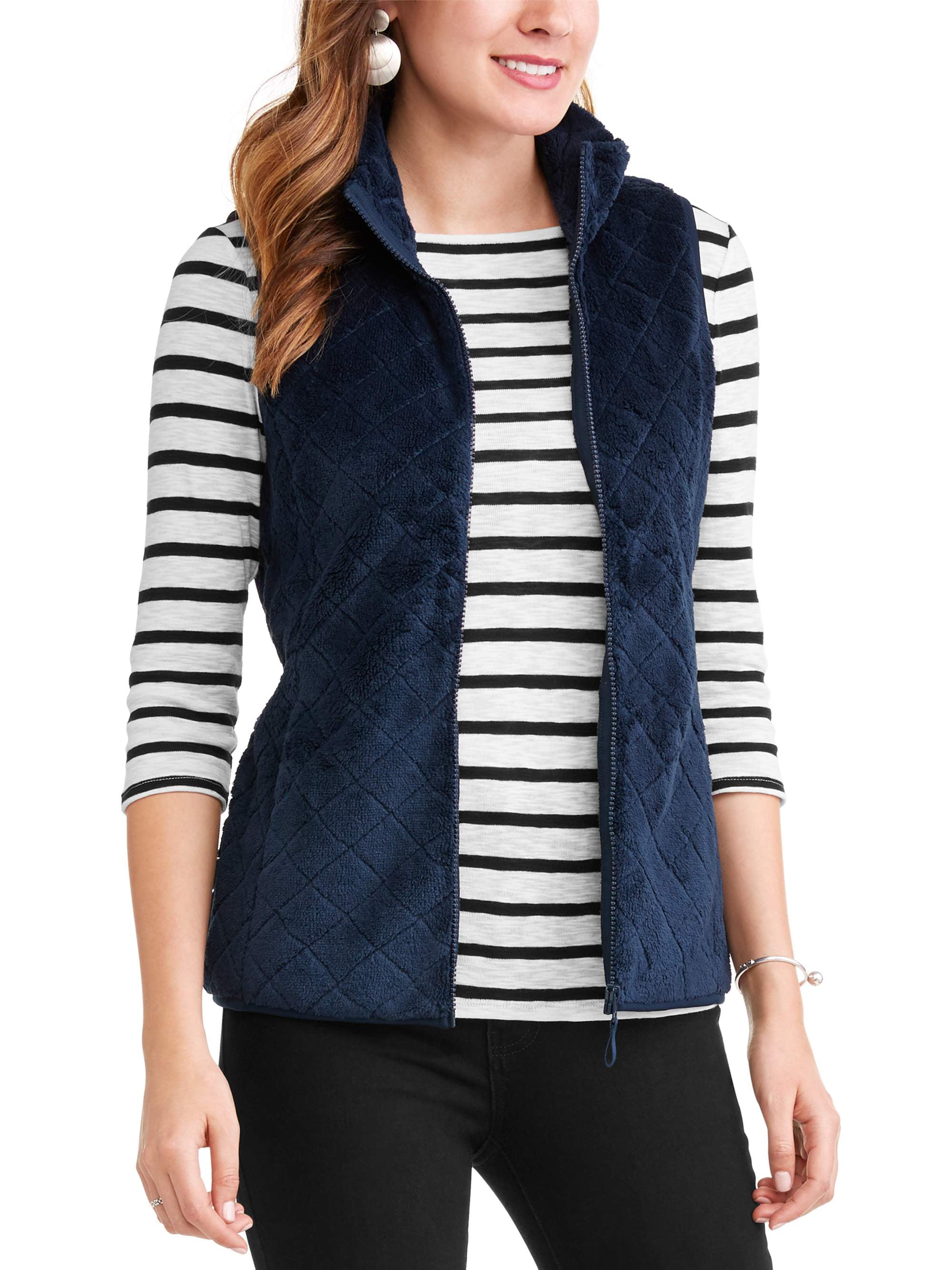 Time and Tru Women's Quilted Sweater Vest