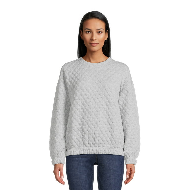 Time and Tru Women s Quilted Sweatshirt Walmart